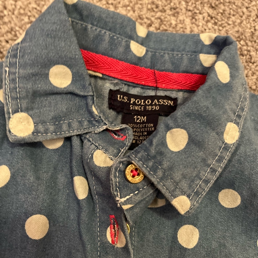 Baby Girl Denim Polka Dot Dress